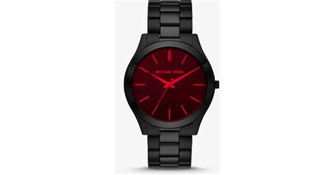 michael kors red and black watch|mk3419.